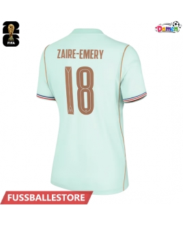 Günstige Frankreich Warren Zaire-Emery #18 Auswärtstrikot Damen WM 2026 Kurzarm